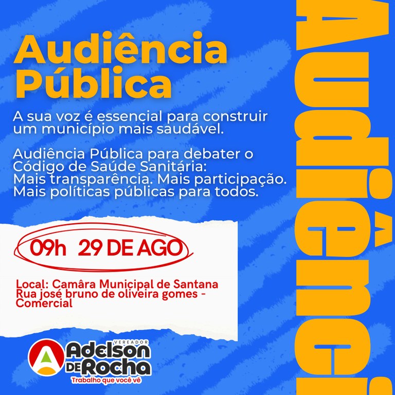 Audiência Pública sobre o Código de Saúde Sanitária.