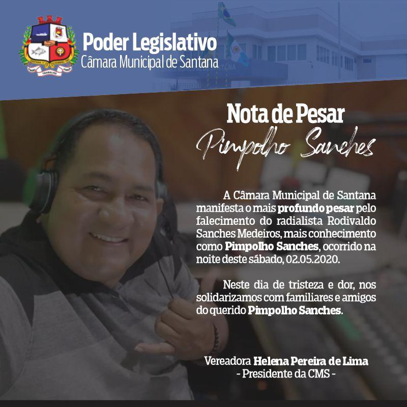 NOTA DE PESAR - Rodivaldo Sanches Medeiros, o Pimpolho Sanches